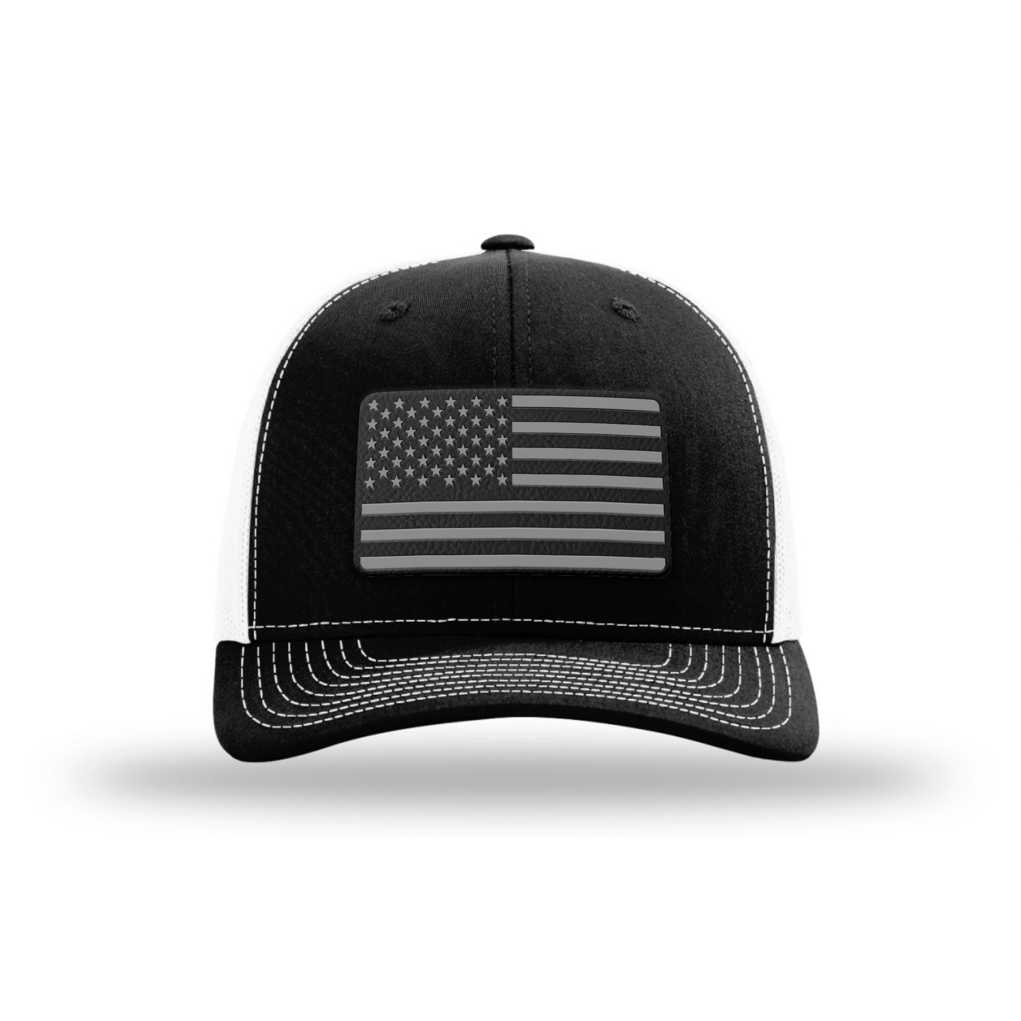 American Flag PVC Black Patch Snapback Hats