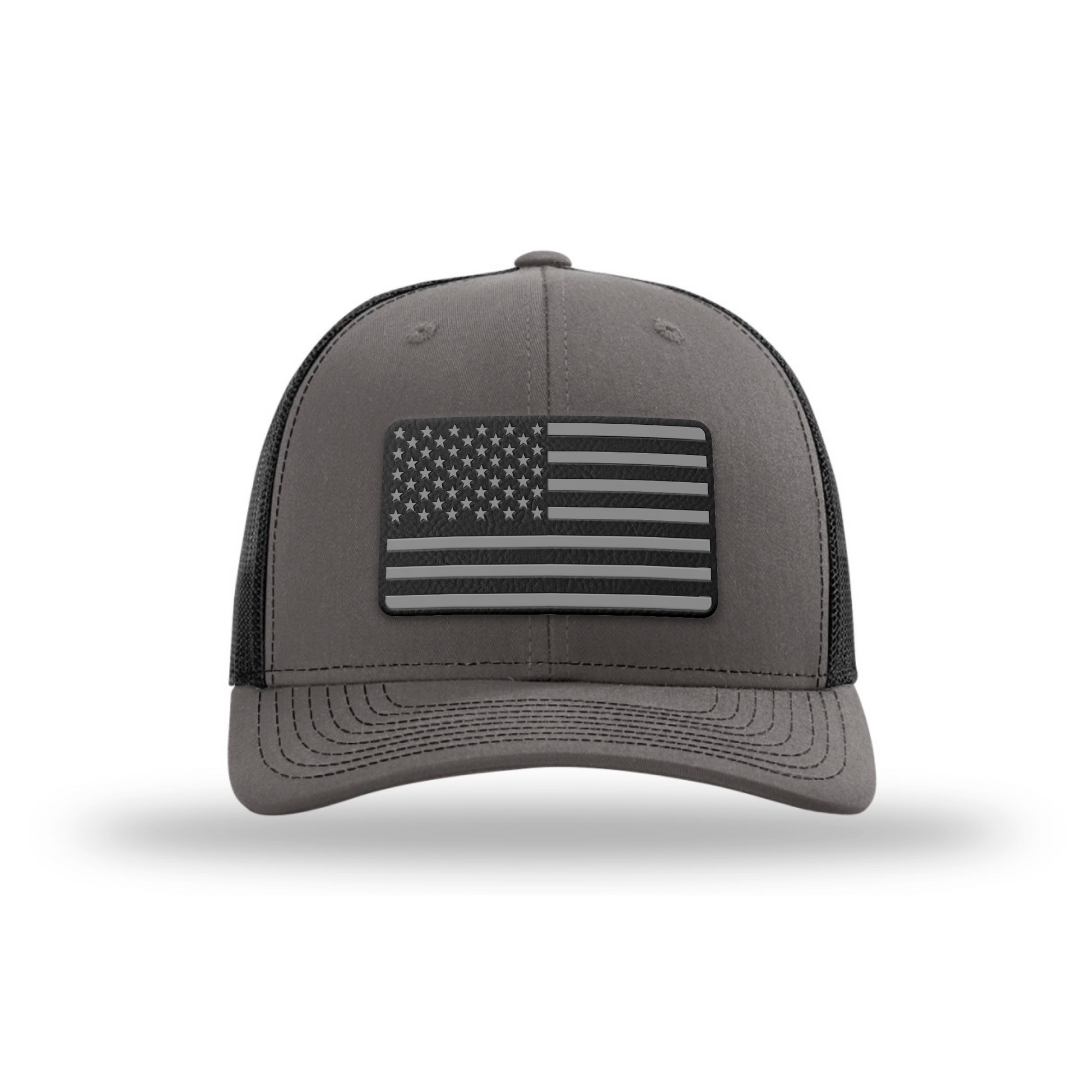 American Flag PVC Black Patch Snapback Hats