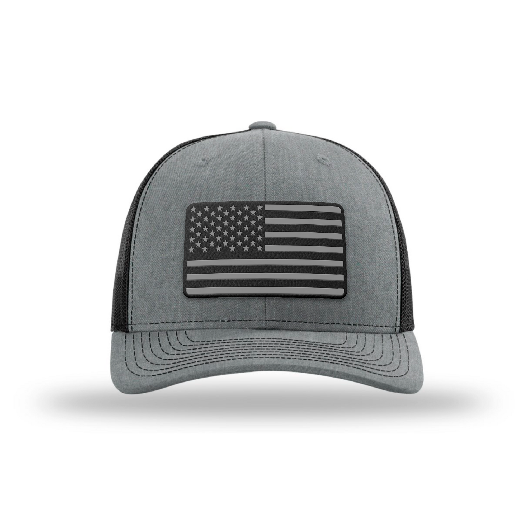 American Flag PVC Black Patch Snapback Hats