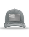 American Flag PVC White Patch Snapback Hats | Unapologetically American