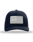 American Flag PVC White Patch Snapback Hats | Unapologetically American